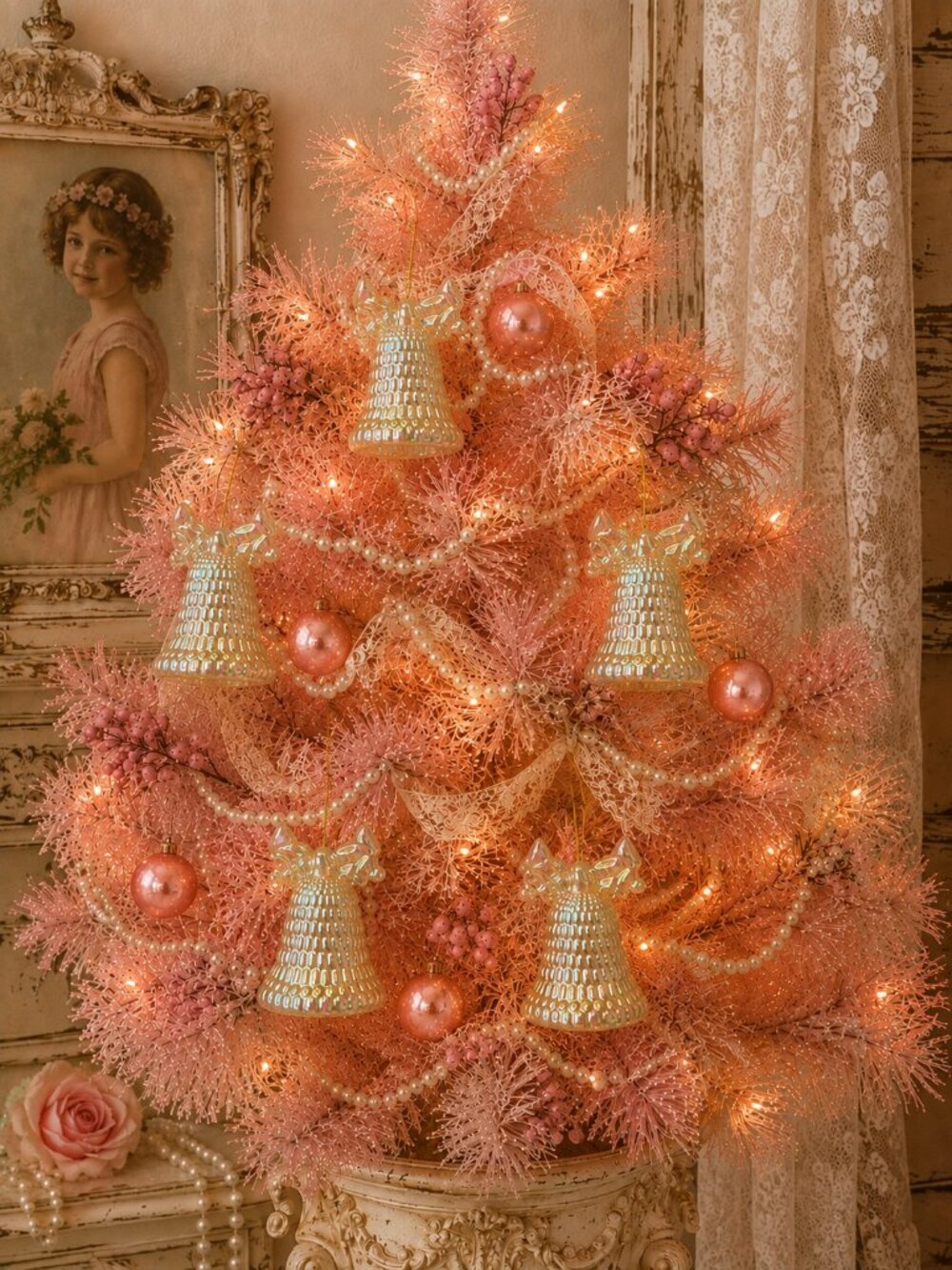 Vintage Iridescent Bell Christmas Ornaments Set of 5 – 2.5" Shiny Retro Bells